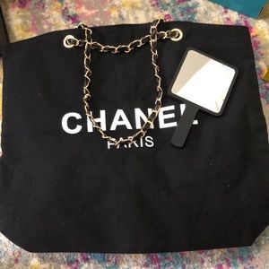 Brand New Canvas Tote that I bought on Posh (free mirror)
